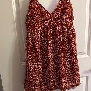 Red floral babydoll dress